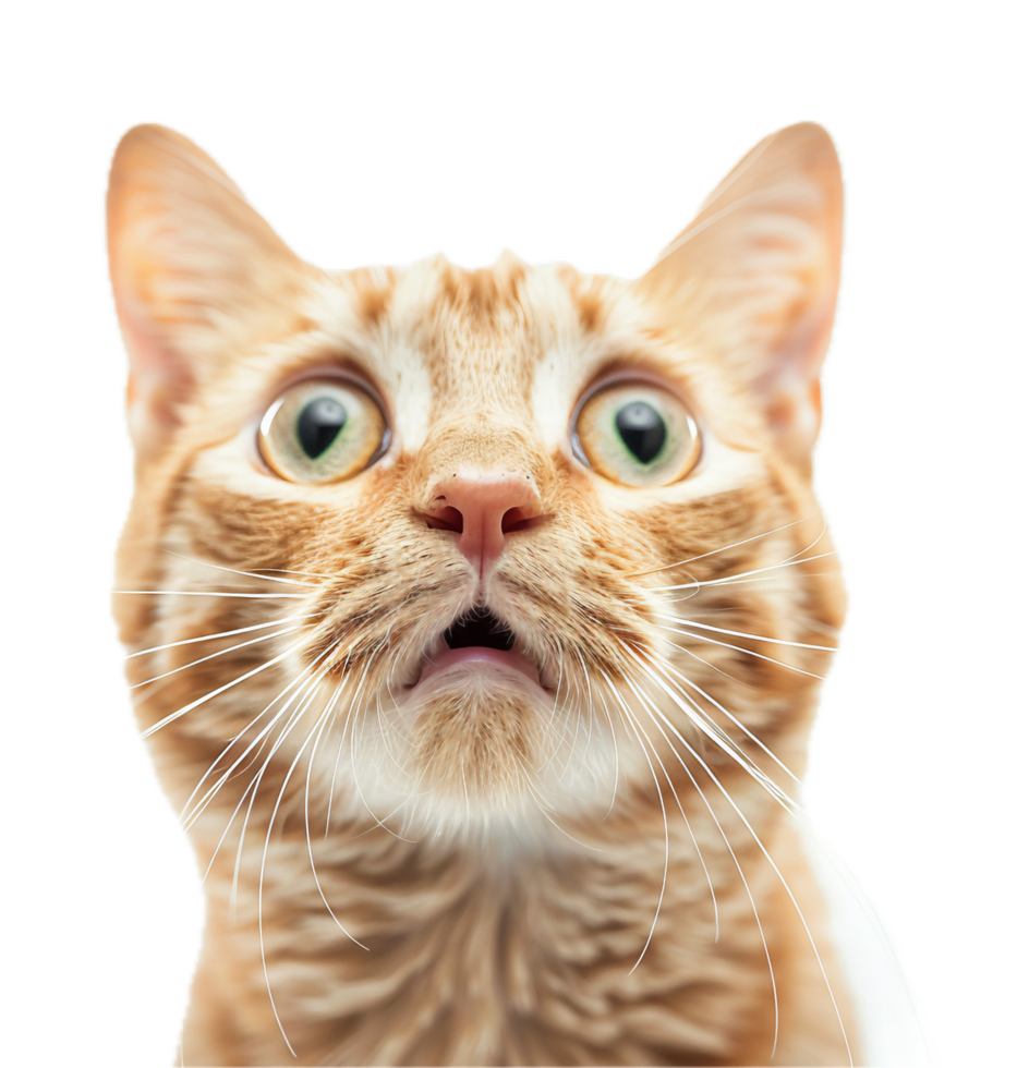 ai généré surpris chat avec ouvert bouche png