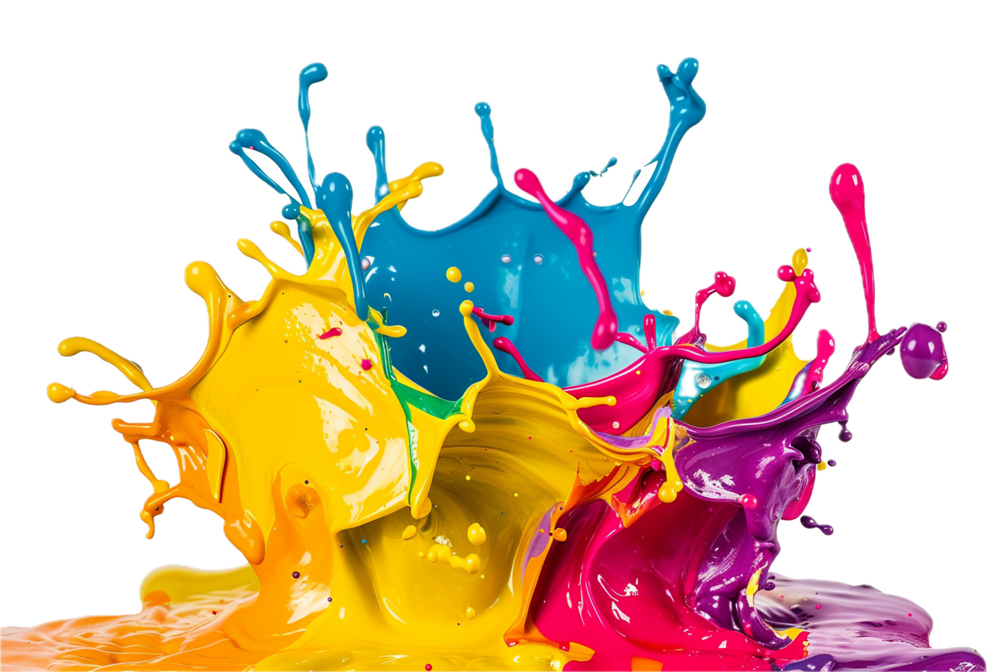 AI generated Colorful Paint Splashes png