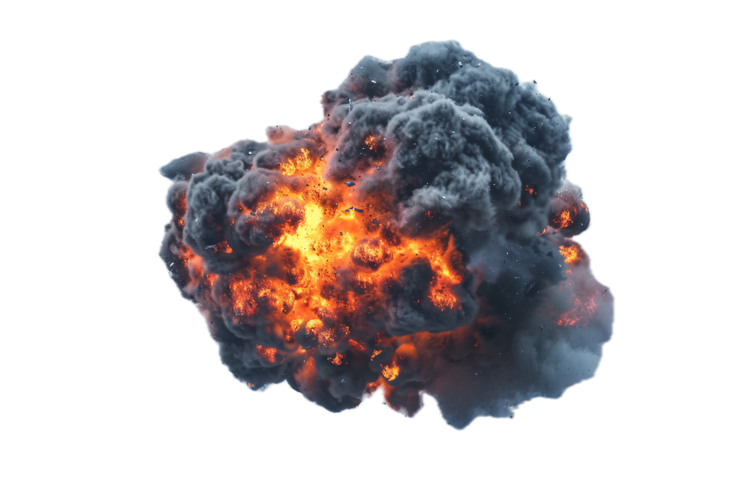 AI generated Intense Explosion Fireball with Smoke png
