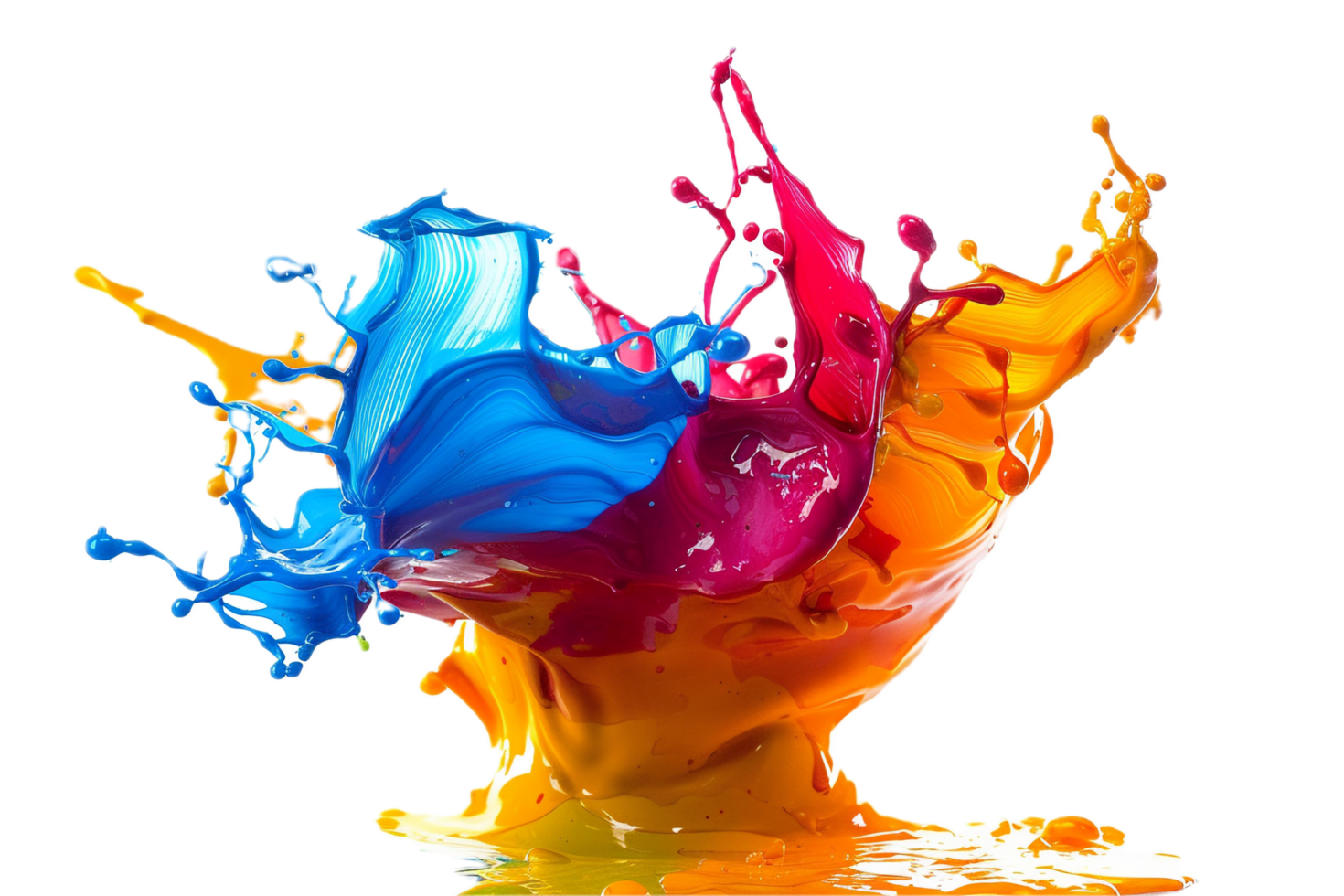 AI generated Colorful Paint Splashes png