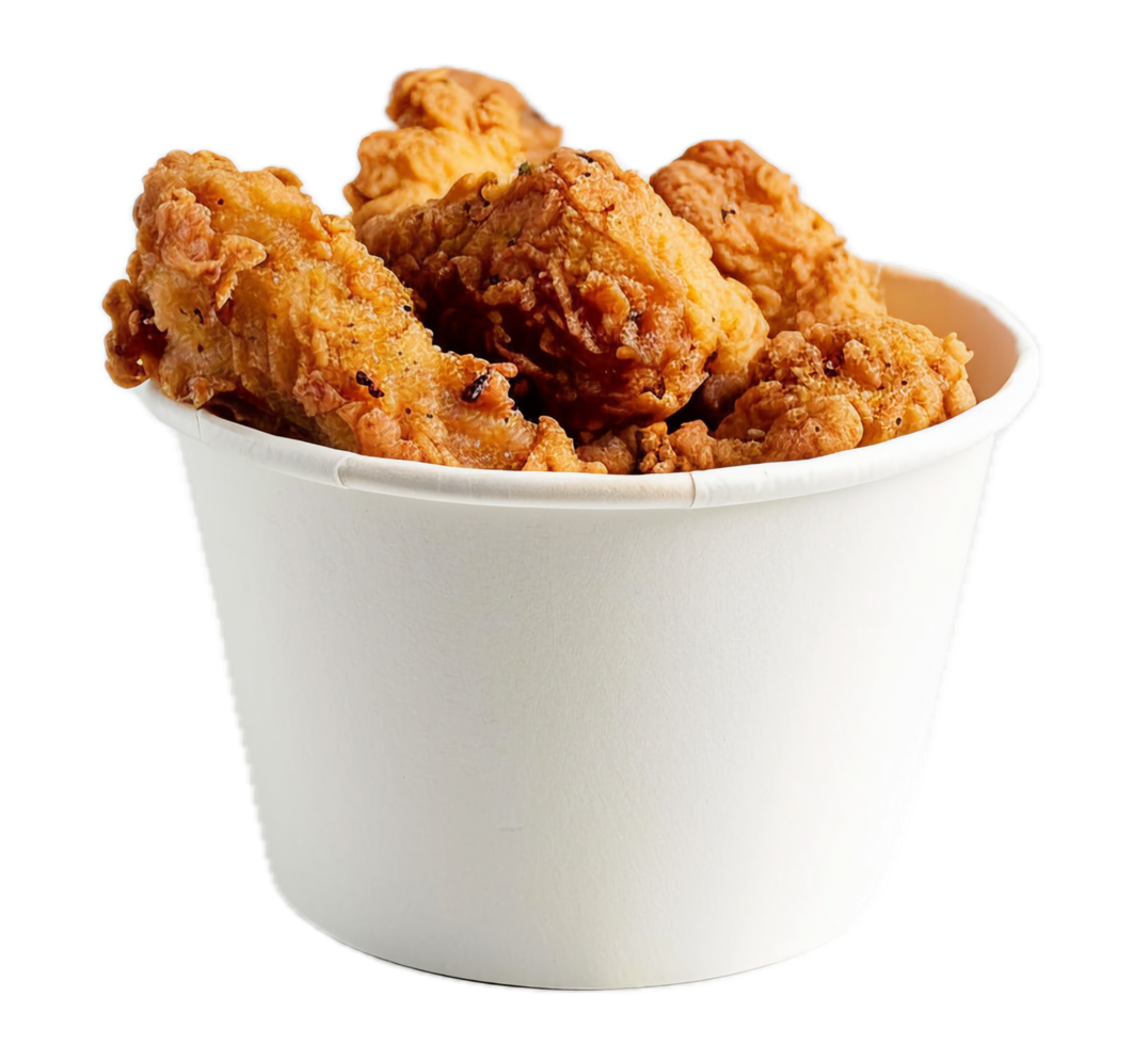 AI generated Crispy Fried Chicken in a Paper Bucket png