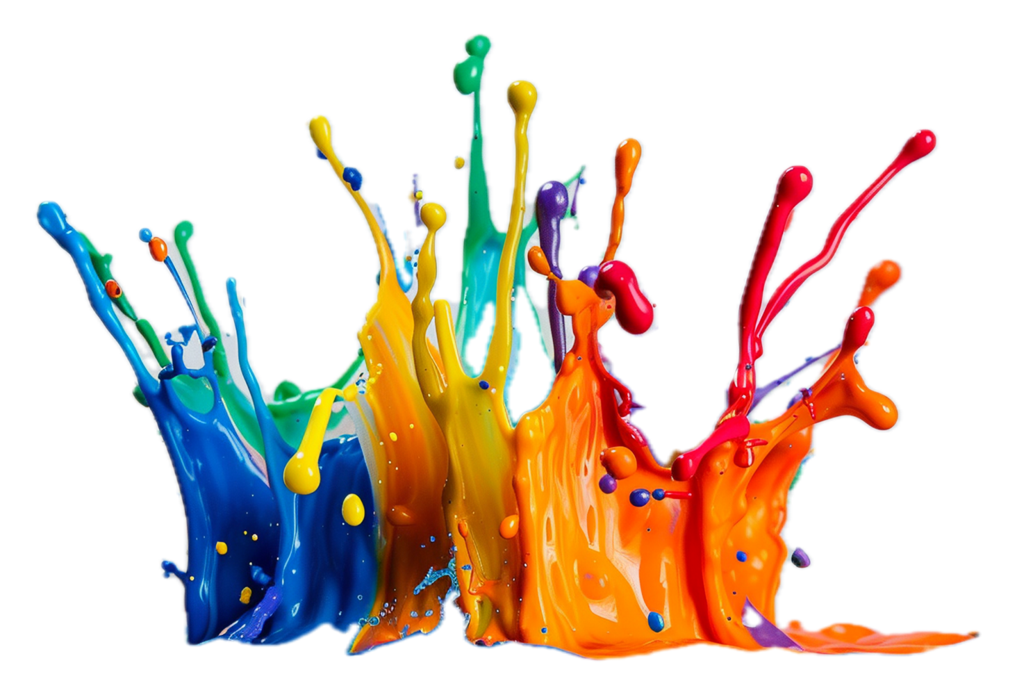 AI generated Colorful Paint Splashes png