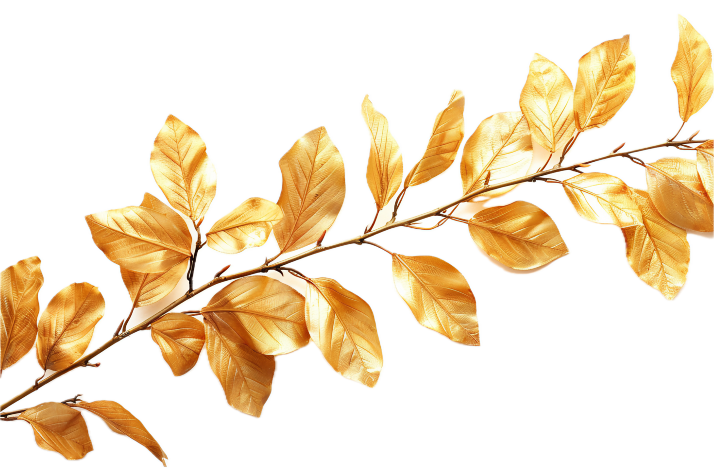 AI generated Golden Leaf Branch png