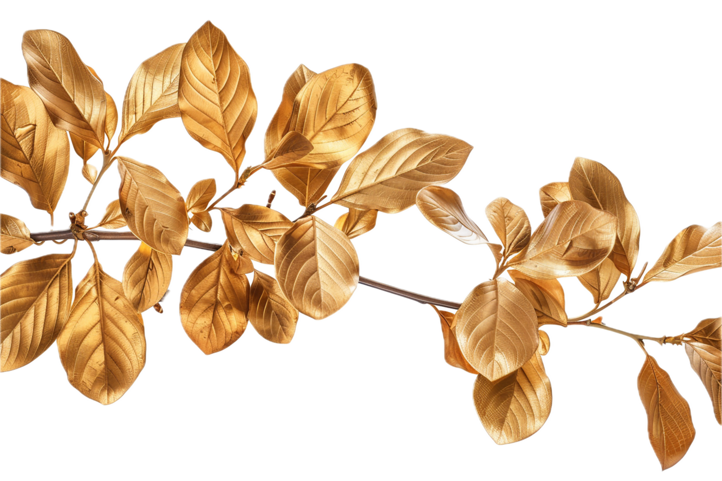 AI generated Golden Leaf Branch png