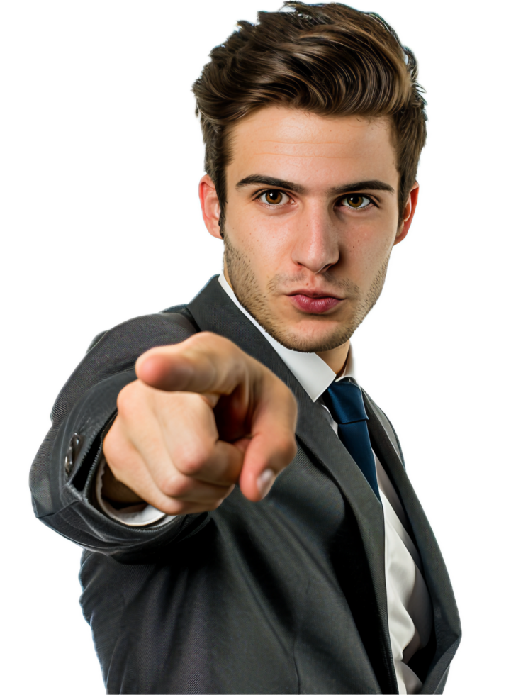 AI generated Businessman Pointing Finger Forward png