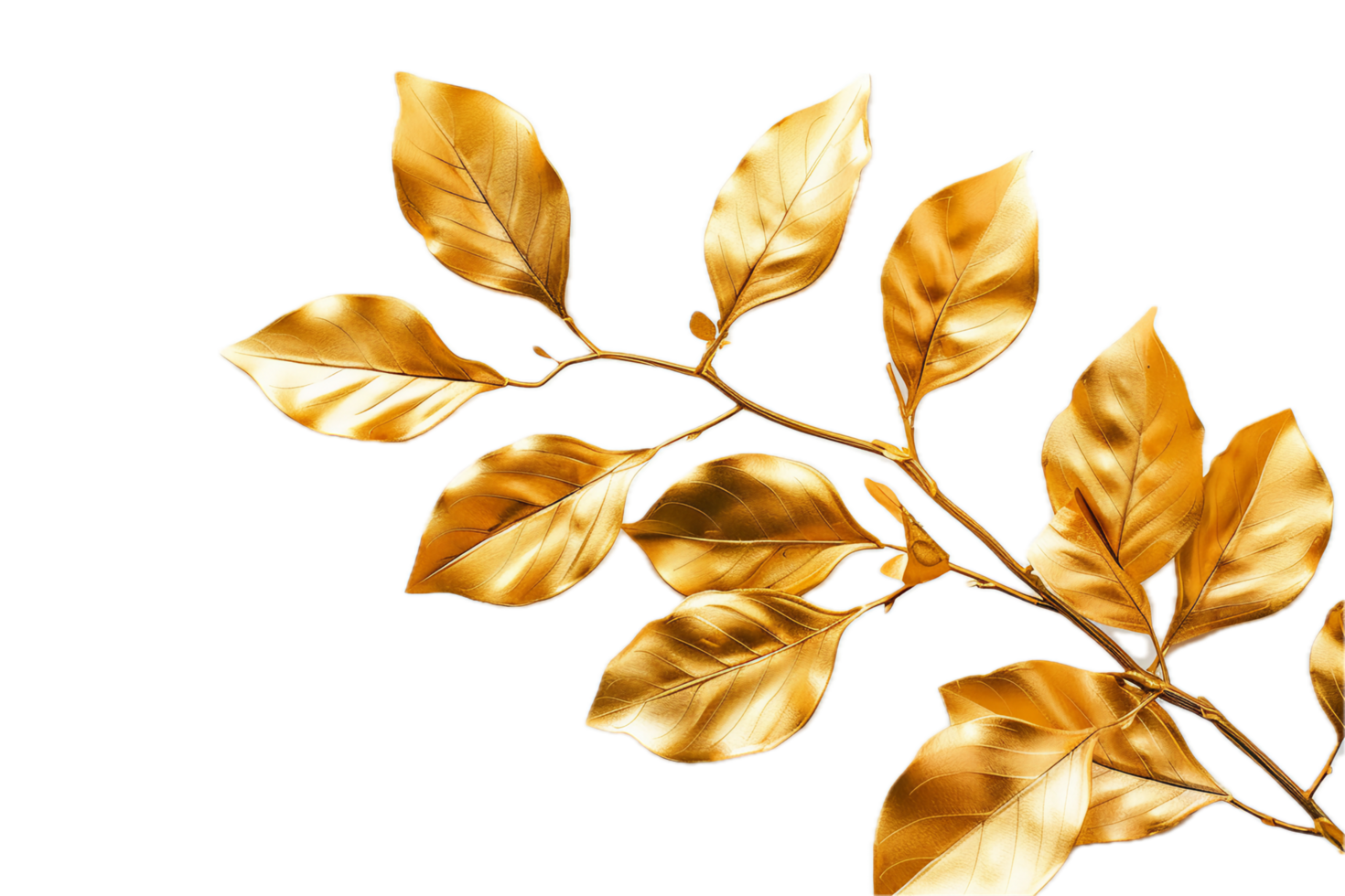 AI generated Golden Leaf Branch png