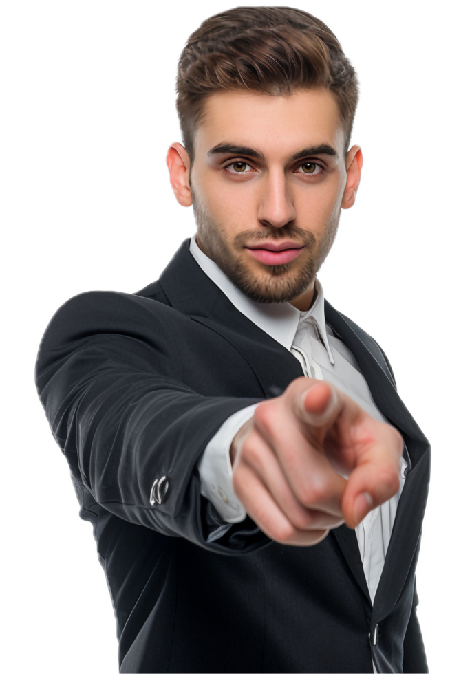 AI generated Businessman Pointing Finger Forward png