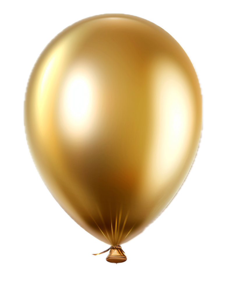 AI generated Three Golden Balloons with Elegant Ribbons png
