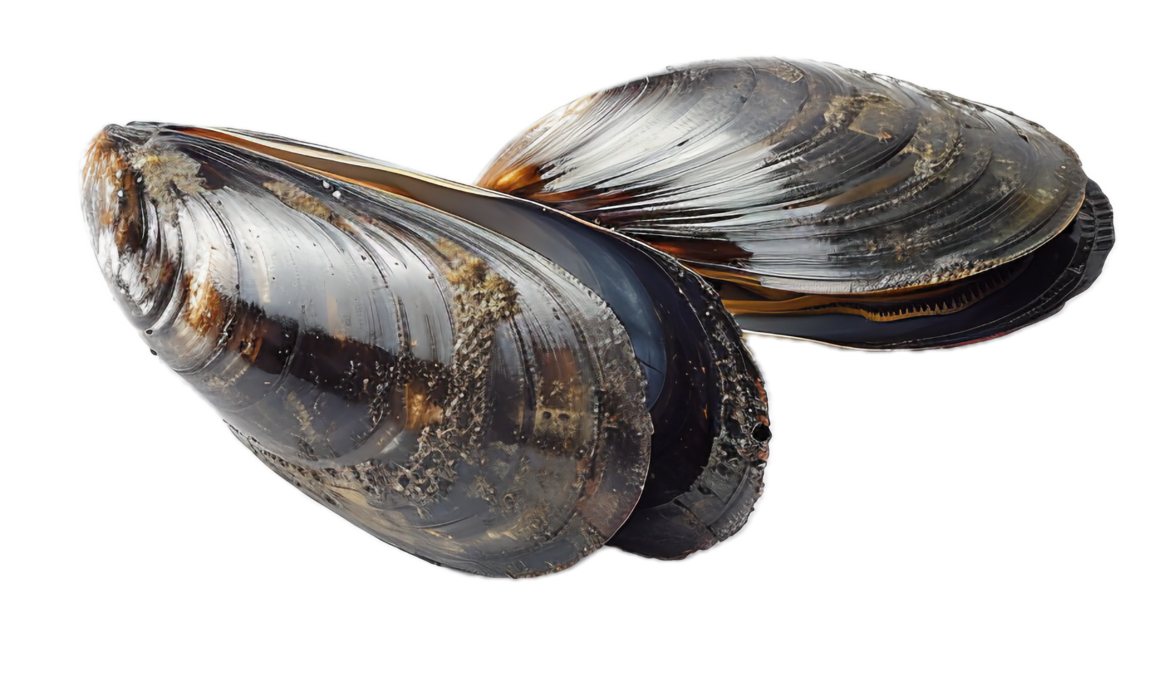 AI generated Fresh Closed Mussel Shell png