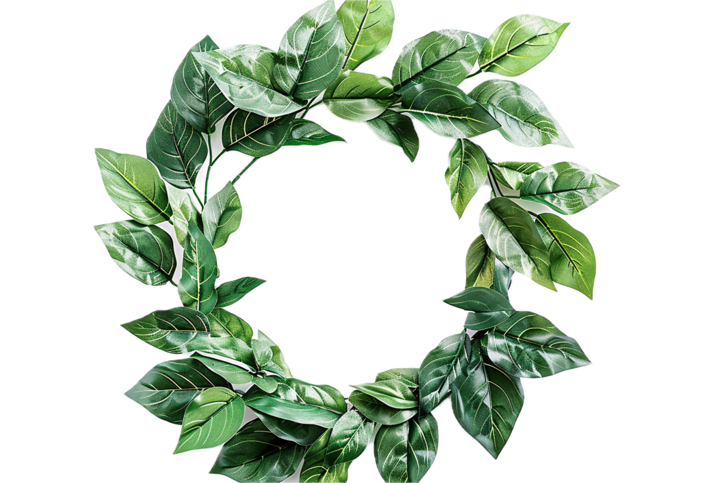 AI generated Green Leafy Wreath png