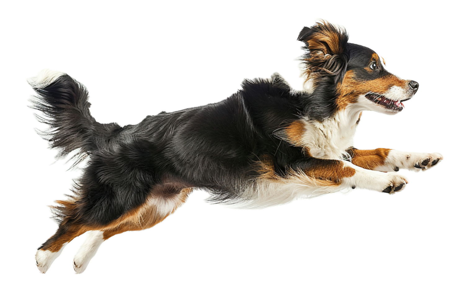 AI generated Energetic Speckled Dog Leaping in the Air png