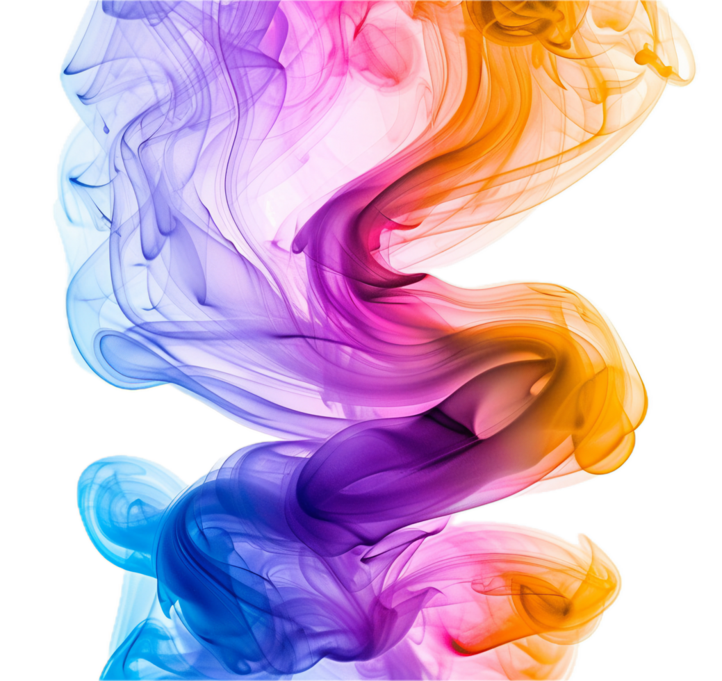 AI generated Abstract Colorful Smoke Waves png