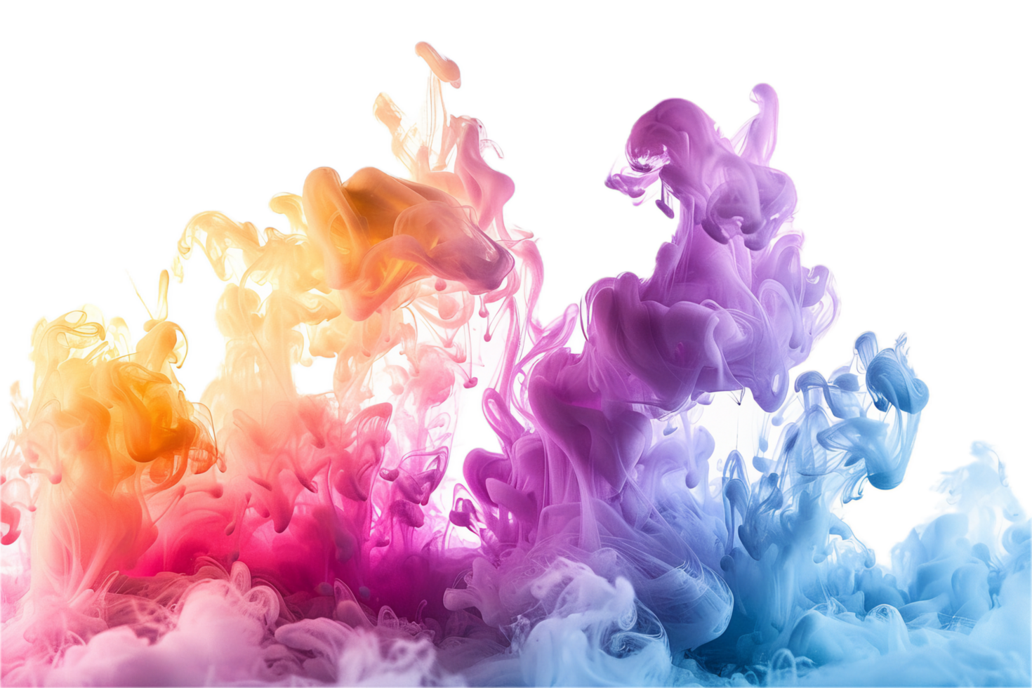 AI generated Abstract Colorful Smoke Waves png