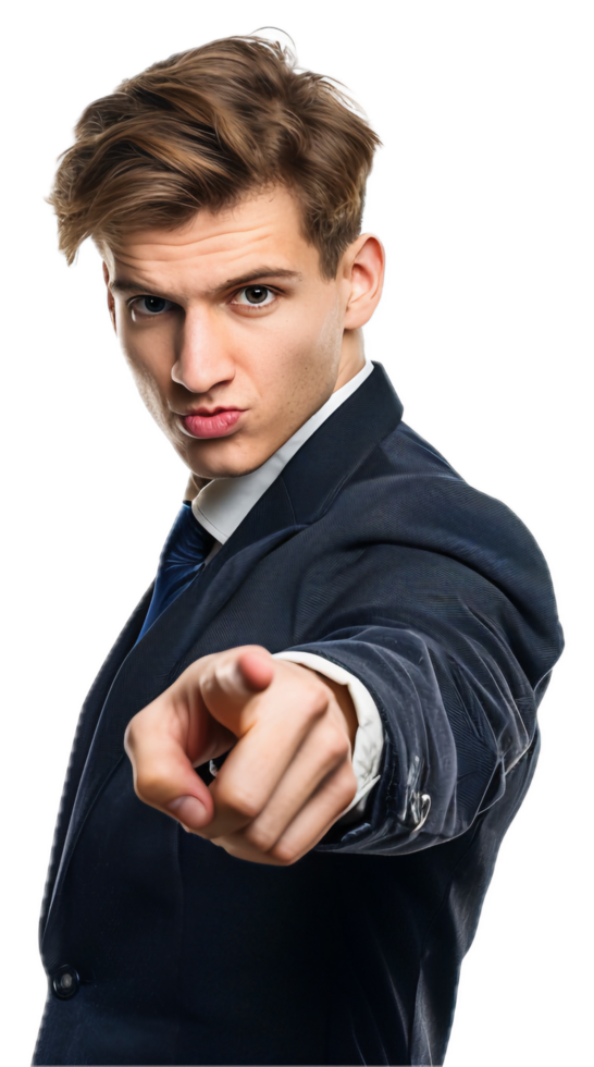 AI generated Businessman Pointing Finger Forward png