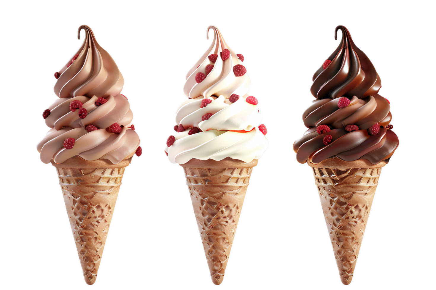 AI generated Strawberry Soft Serve Ice Cream with Chocolate Shavings png