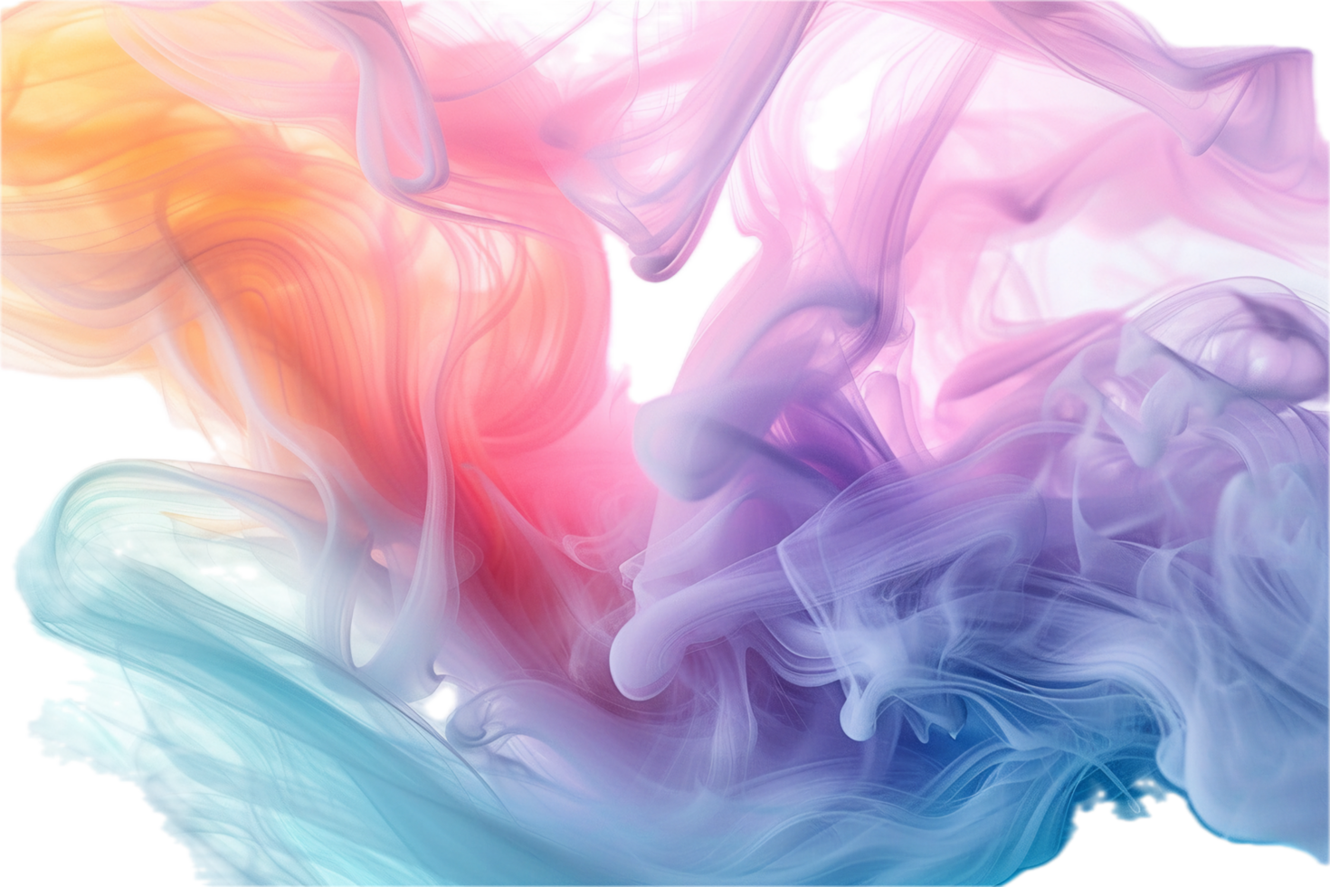 AI generated Abstract Colorful Smoke Waves png