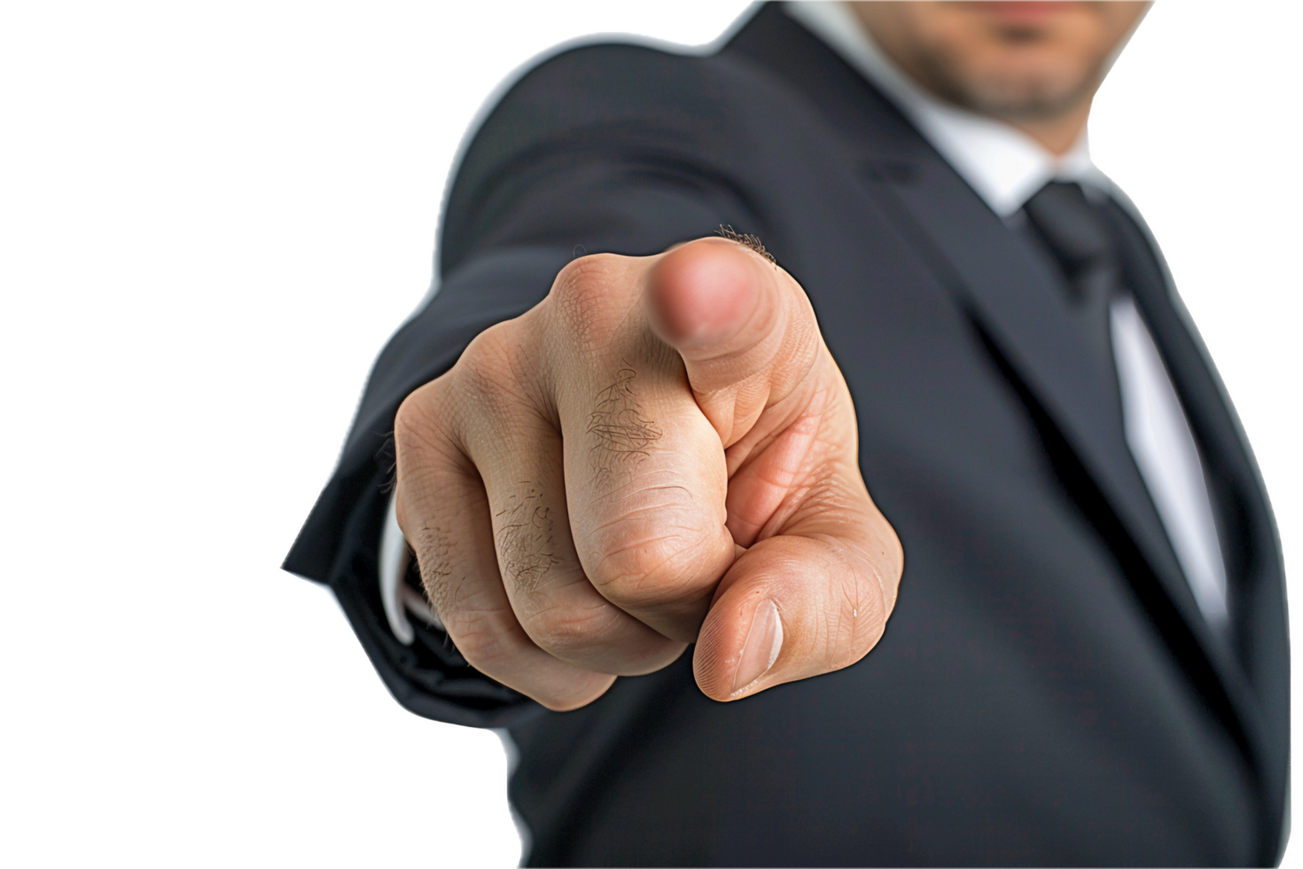AI generated Businessman Pointing Finger Forward png