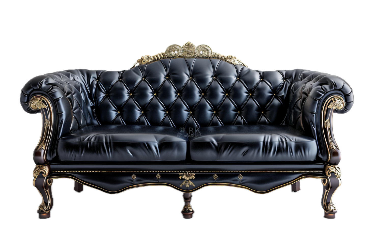 AI generated Vintage Leather Tufted Sofa png