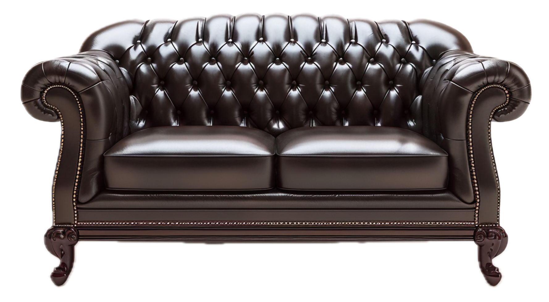 AI generated Vintage Leather Tufted Sofa png