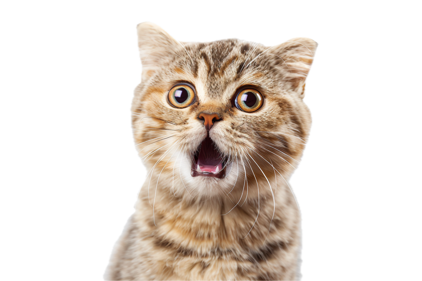 AI generated Surprised Cat with Open Mouth png