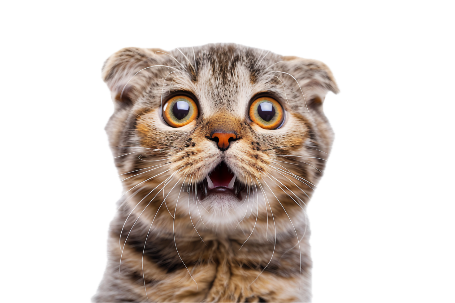 AI generated Surprised Cat with Open Mouth png