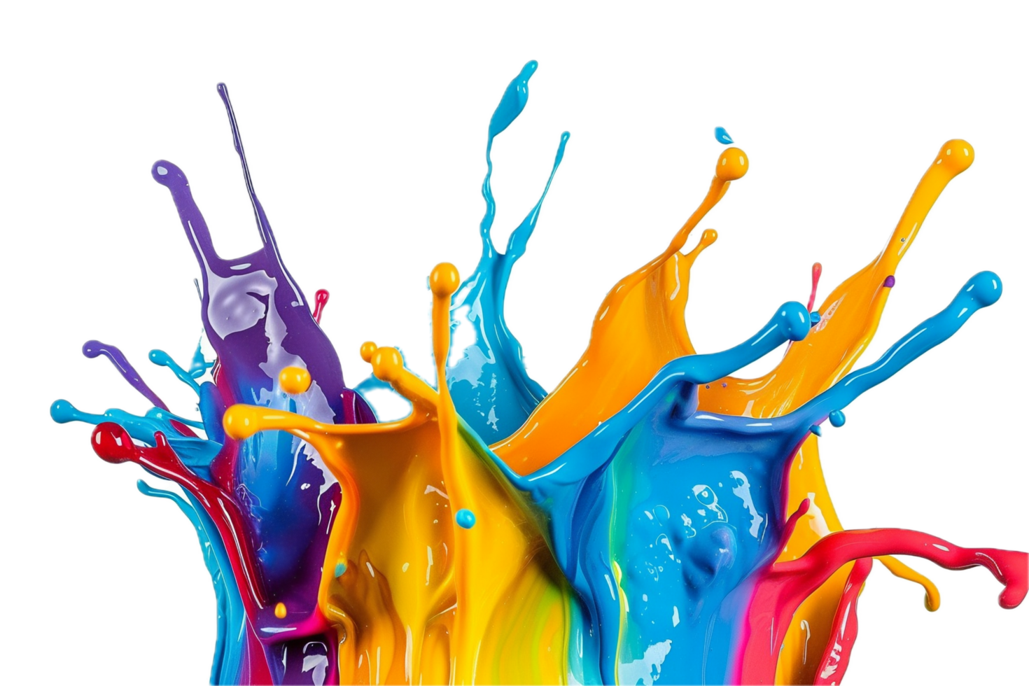 AI generated Colorful Paint Splashes png