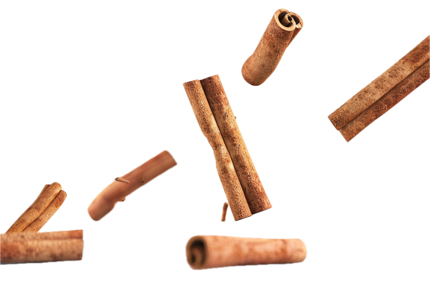 AI generated Scattered Cinnamon Sticks png