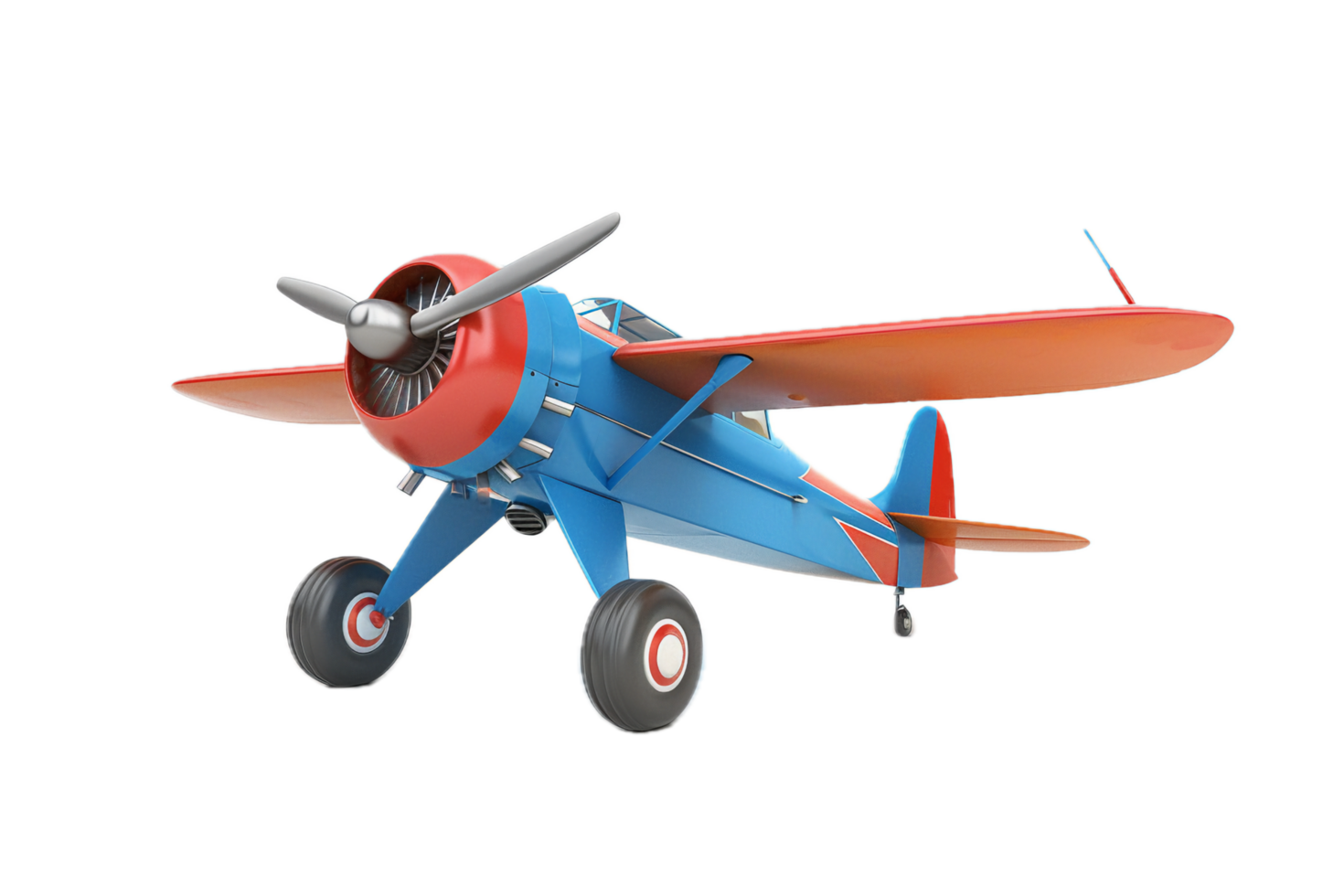 ai generado Clásico azul modelo avión 3d png