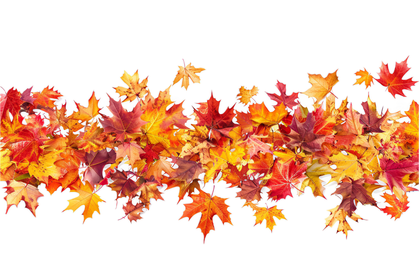 AI generated Autumn Leaves Panorama png