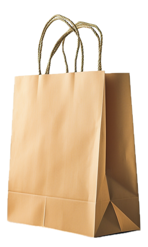 ai generato Marrone carta shopping Borsa png