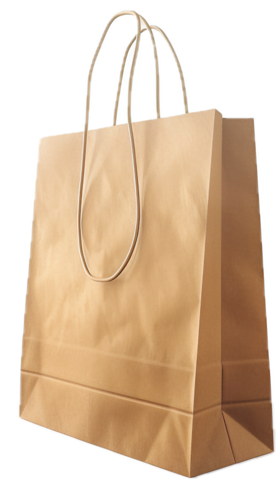 ai généré marron papier achats sac png