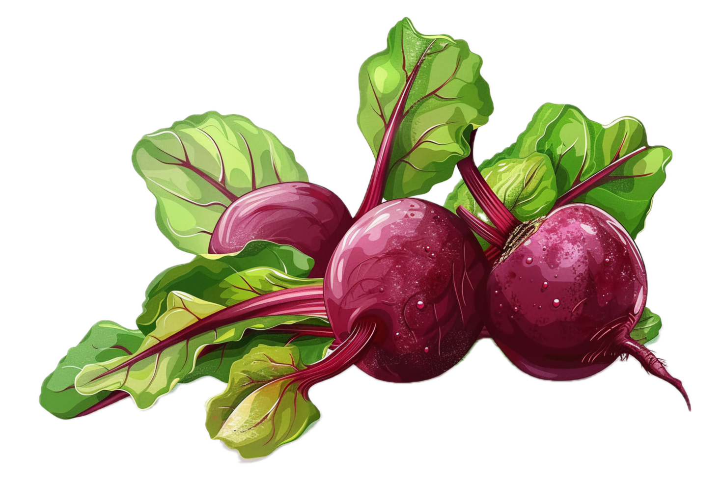 AI generated Fresh Beetroots with Leaves png 42654815 PNG