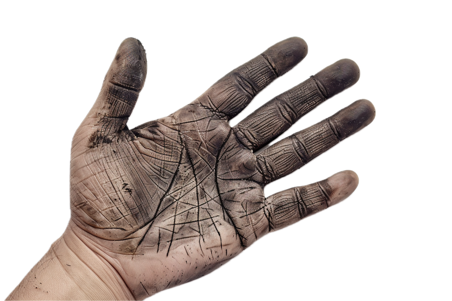 AI generated Detailed Human Palm Showing Lines and Textures png