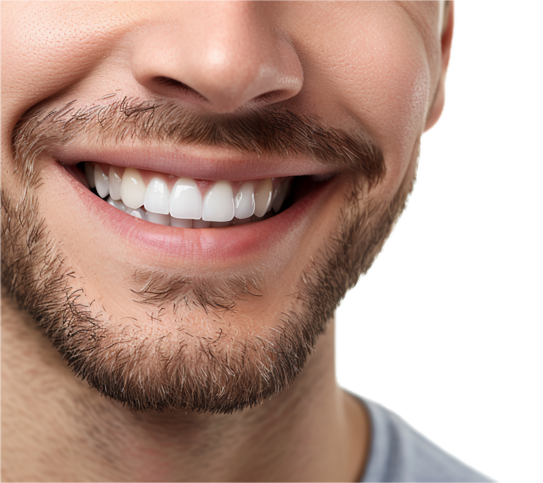 AI generated Close-Up of Man's Smile with Healthy White Teeth png