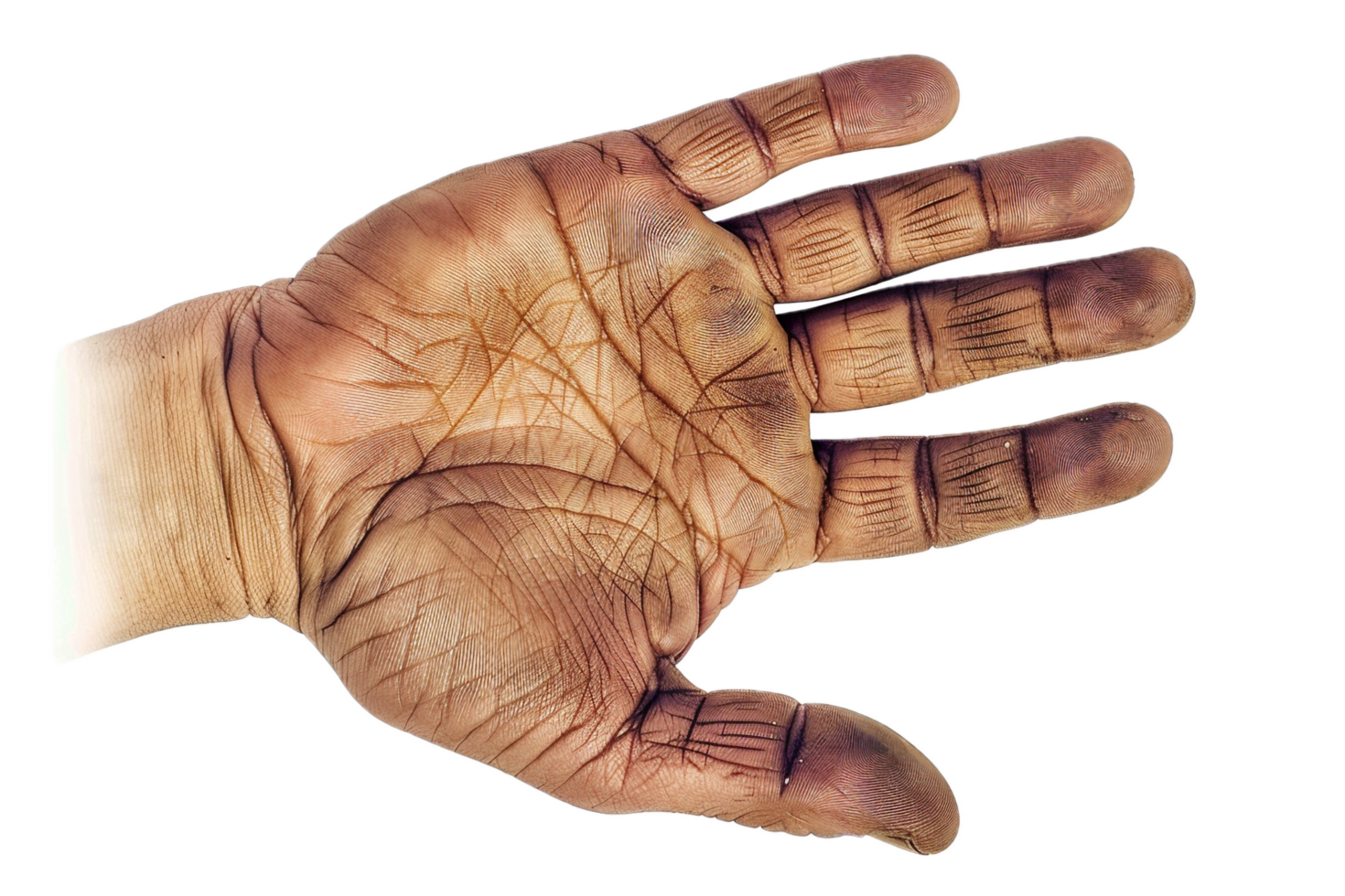 AI generated Detailed Human Palm Showing Lines and Textures png