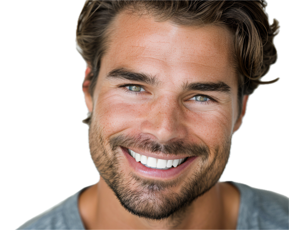 AI generated Close-Up of Man's Smile with Healthy White Teeth png