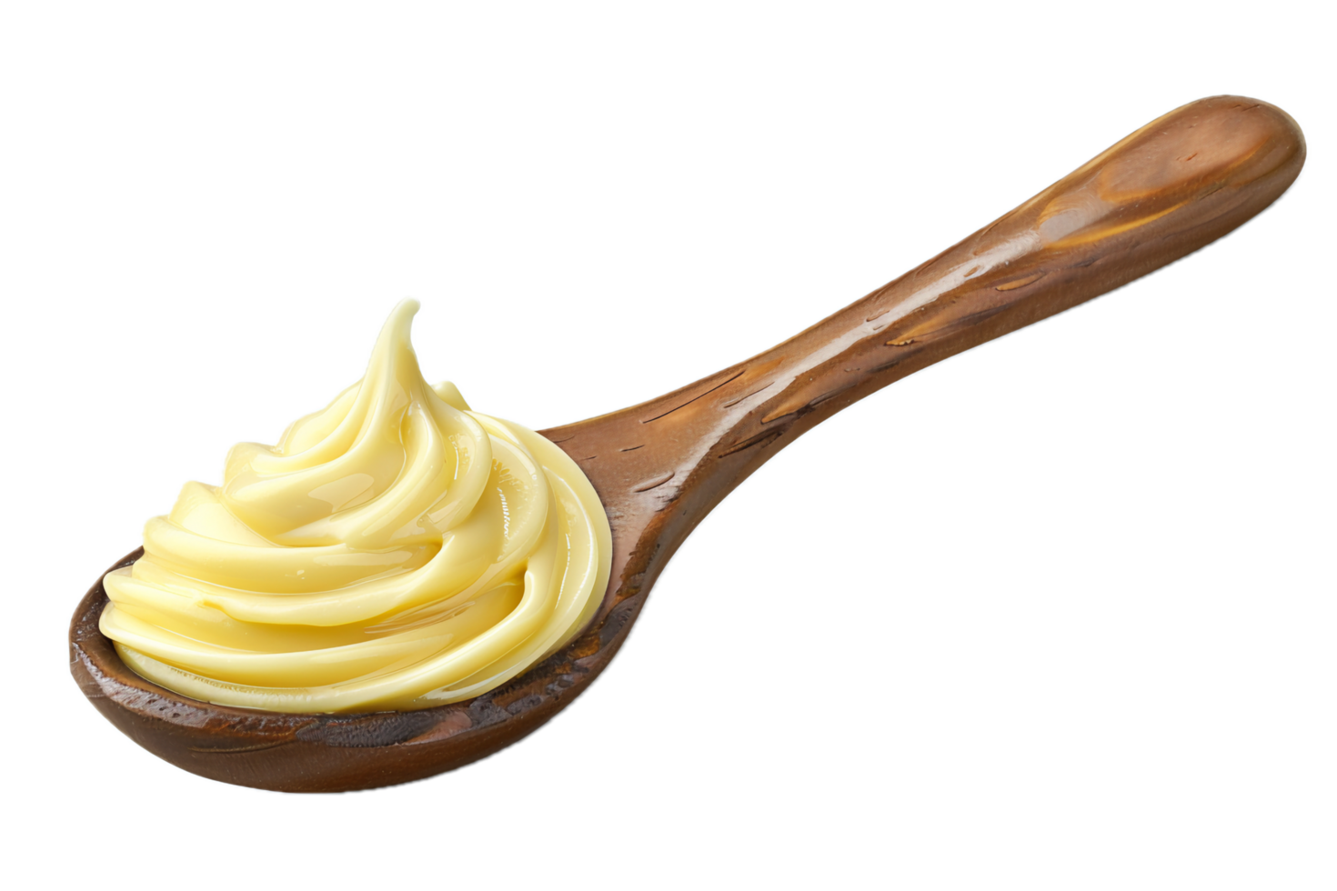 AI generated Creamy Mayonnaise Swirl on White Spoon png