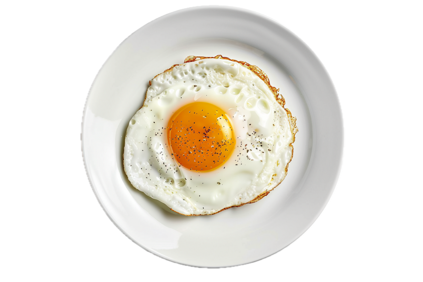 AI generated Sunny Side Up Egg on White Plate png