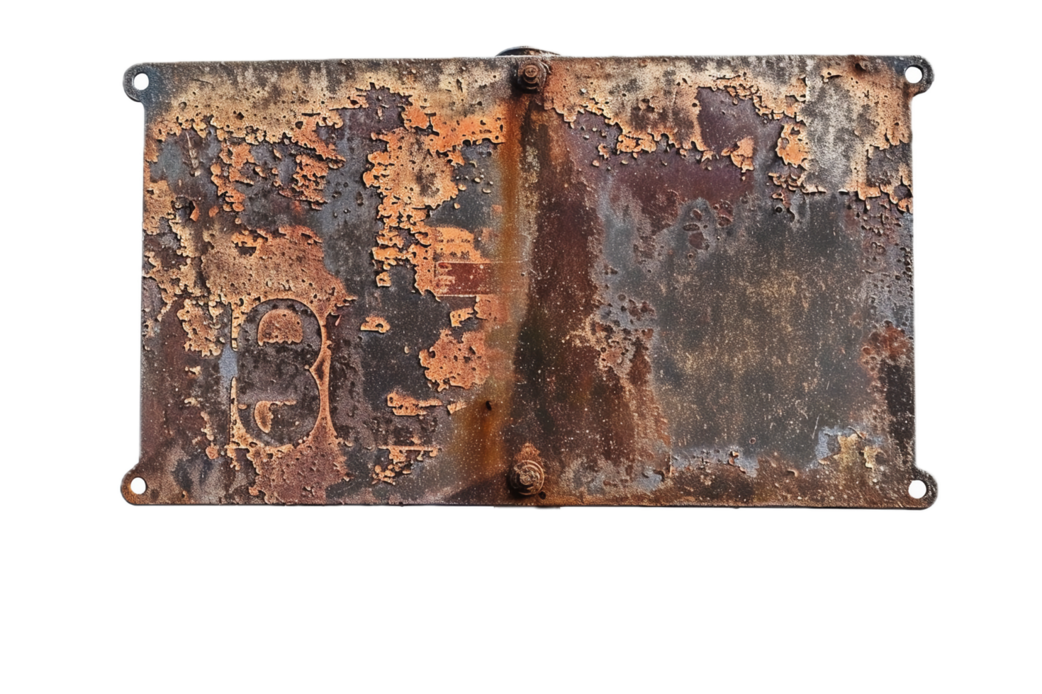 AI generated Old Rusty Metal Sign on a Post png