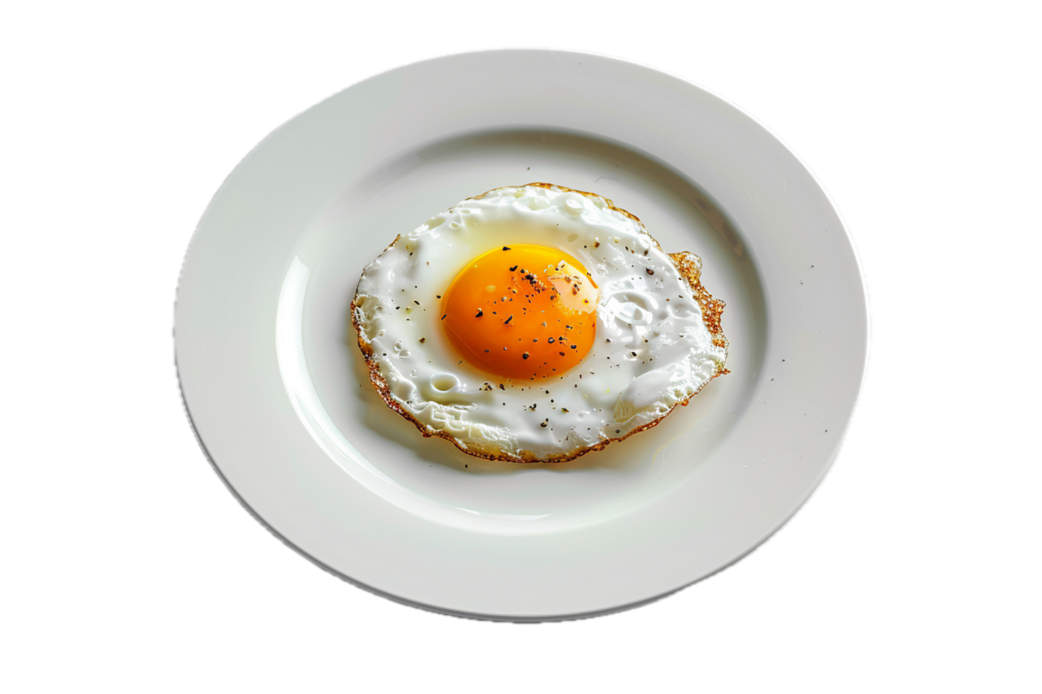 AI generated Sunny Side Up Egg on White Plate png