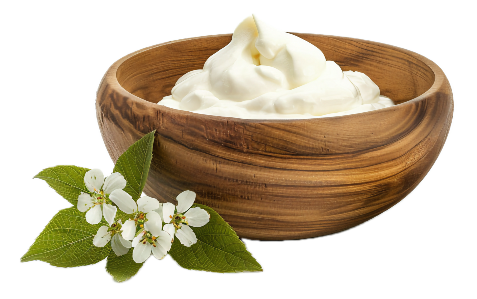 AI generated Bowl of Creamy Yogurt with Wooden Spoon png