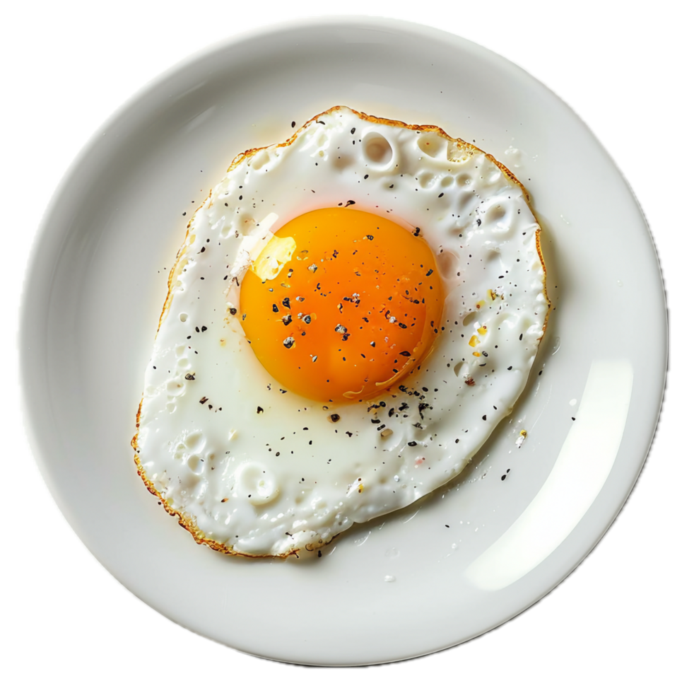 AI generated Sunny Side Up Egg on White Plate png