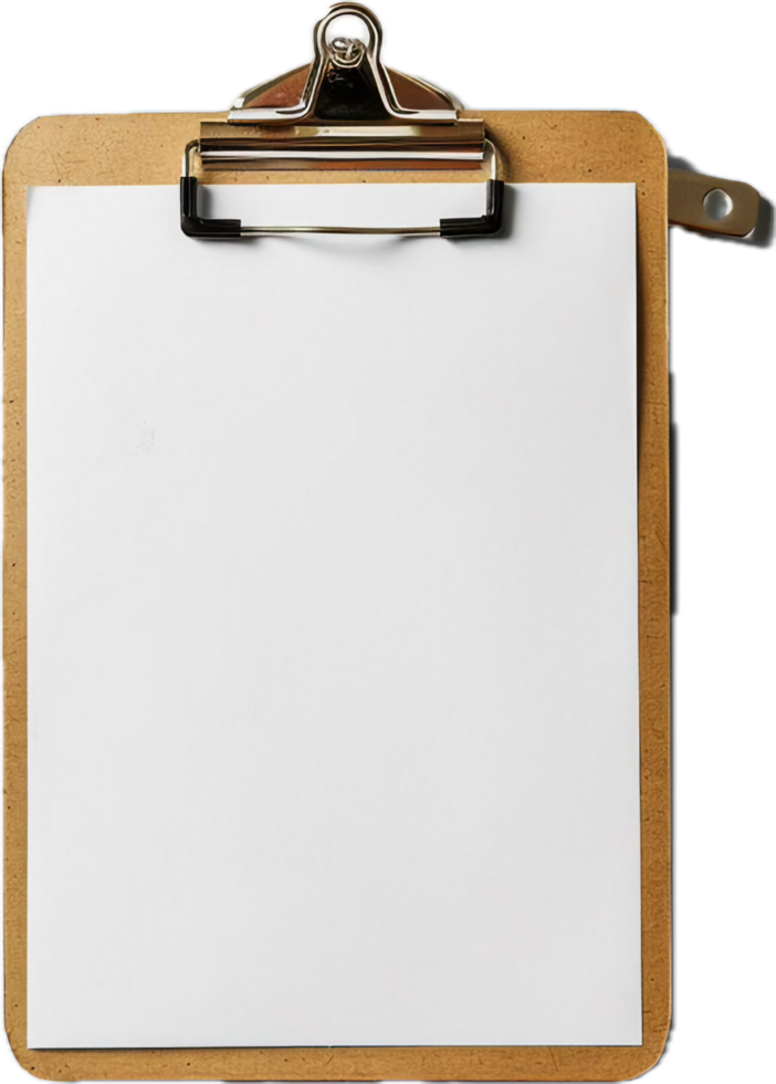 AI generated Clipboard with Blank White Paper png
