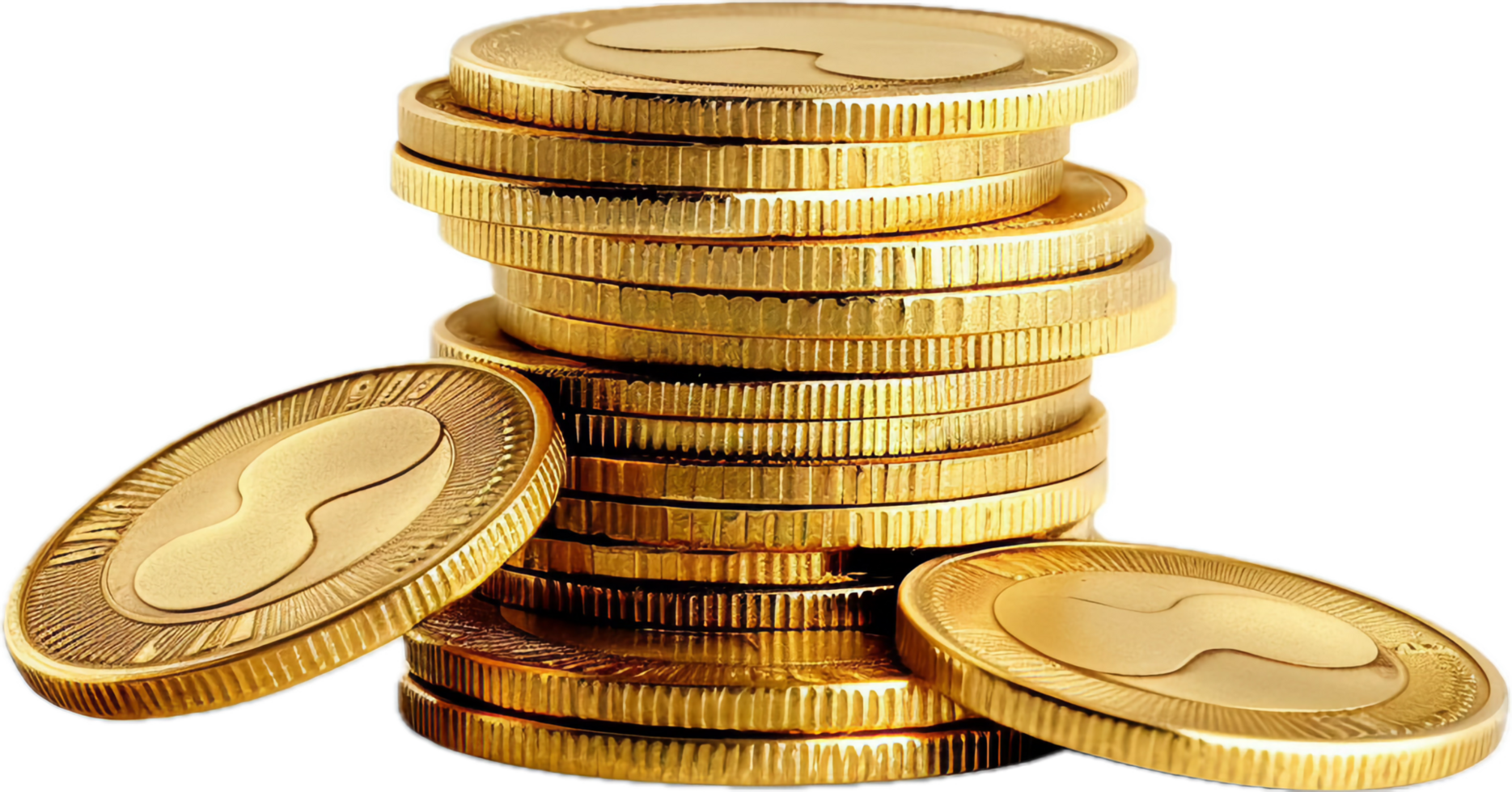AI generated Stacks of Gold Coins png