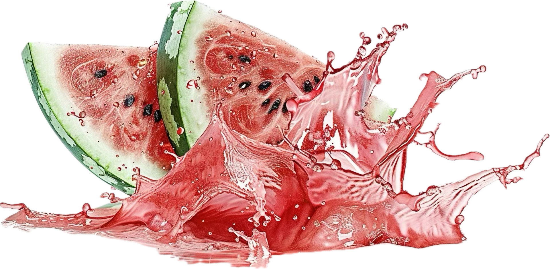 AI generated Watermelon Slices with Splash png
