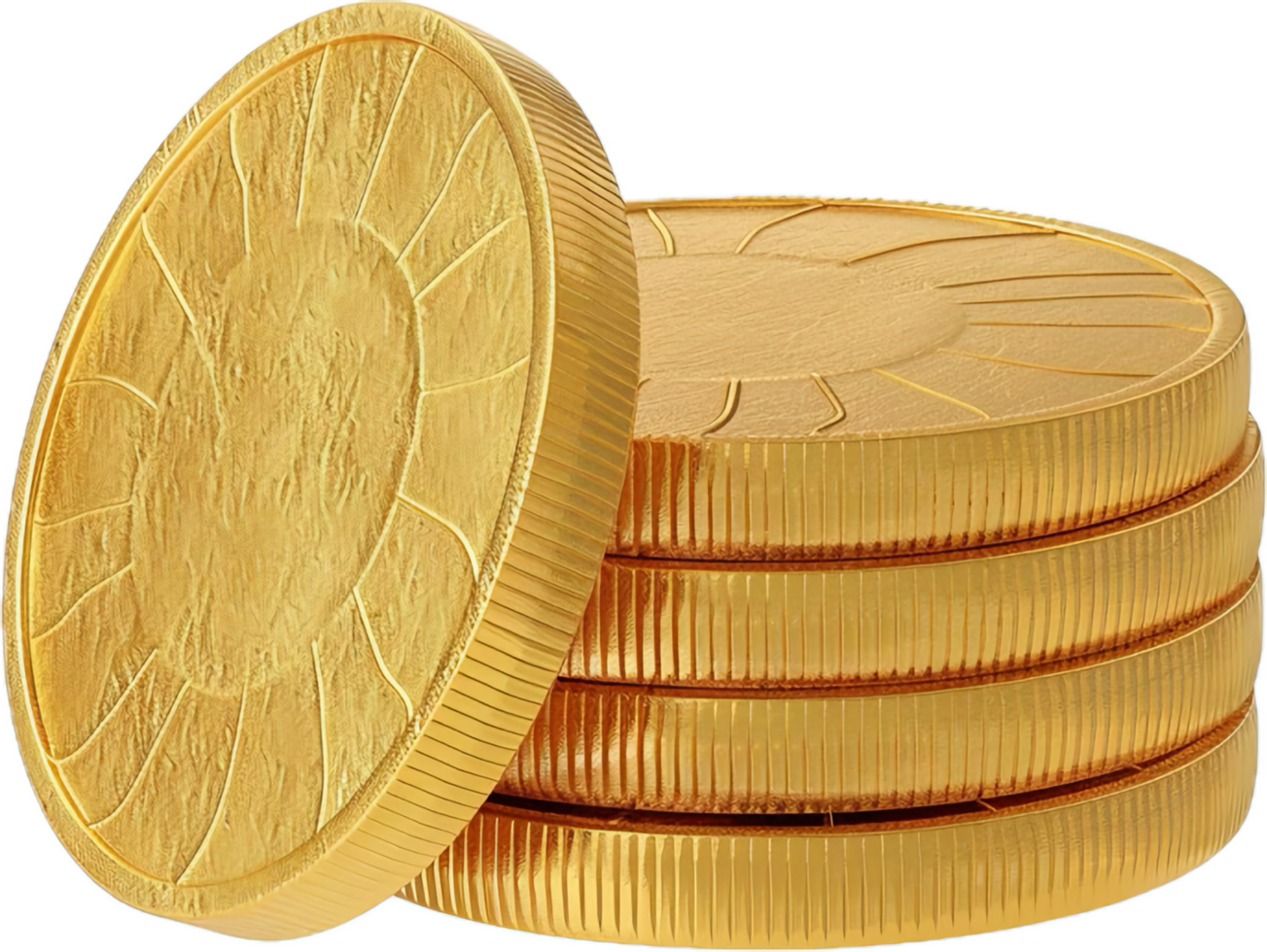 AI generated Stacks of Gold Coins png