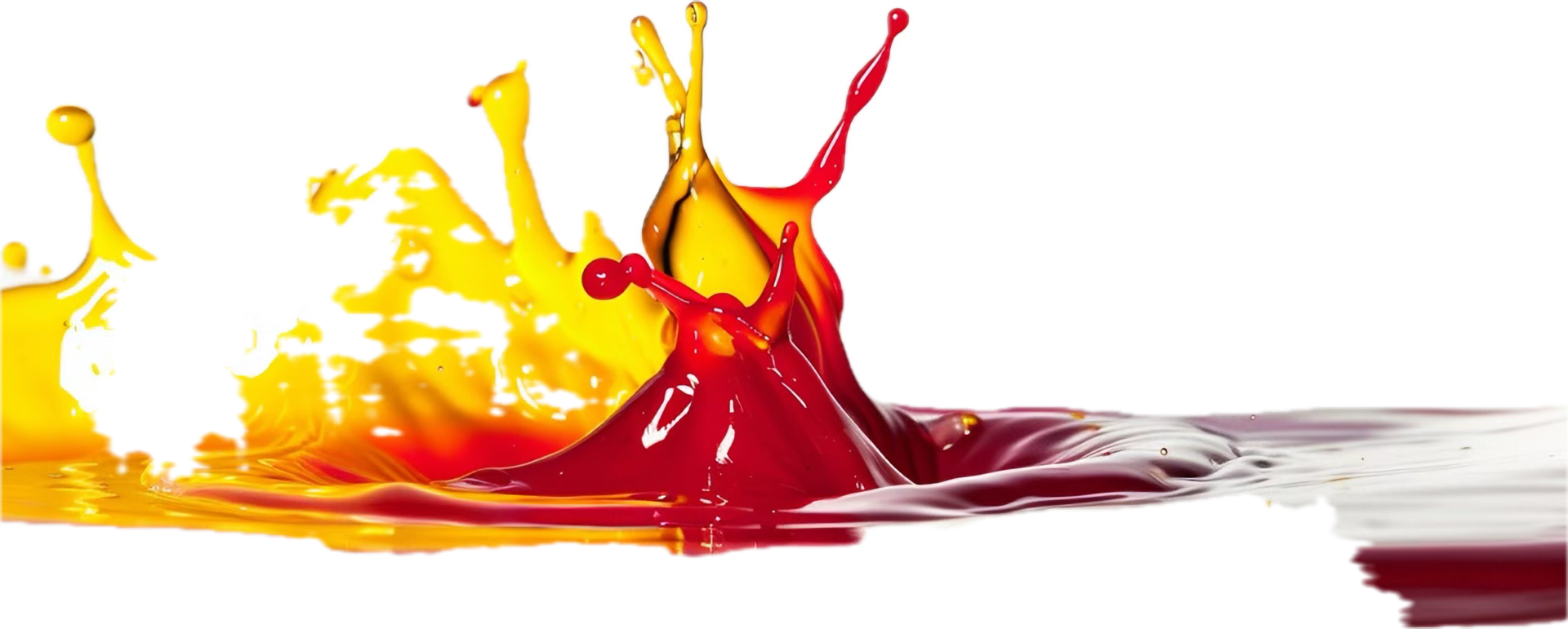 AI generated Vibrant Red and Yellow Paint Splash png