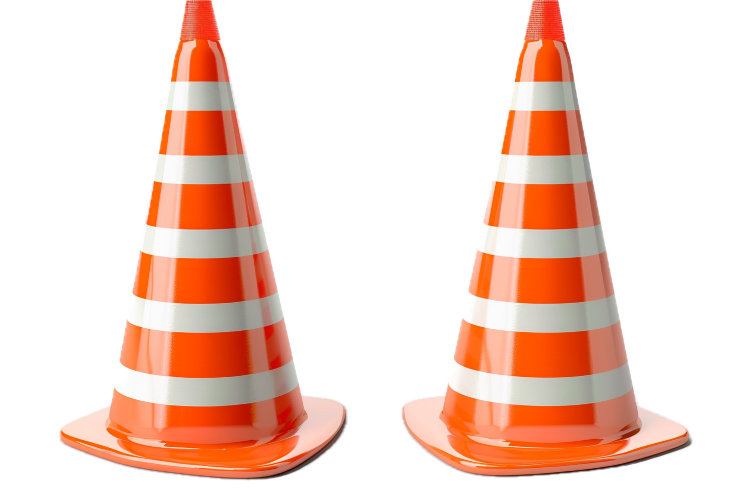 ai generato Due Usato traffico coni png