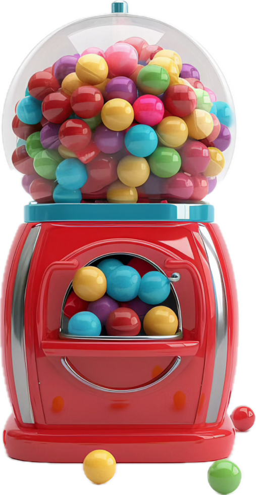 AI generated Vintage Red Gumball Machine png