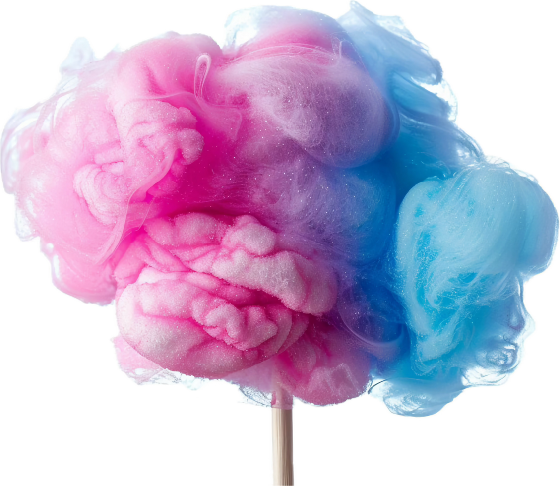 AI generated Fluffy Pink Cotton Candy on Stick png